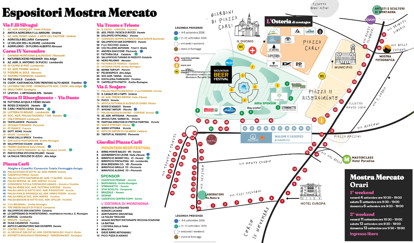 Mappa Mostra Mercato Made in Malga 2026